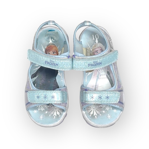 Disney 𖠌 Frozen Elsa Ana Princess Toddler Sandals 𖠌 Lilac Light Blue 𖠌 10 𖠌 - Picture 9 of 16